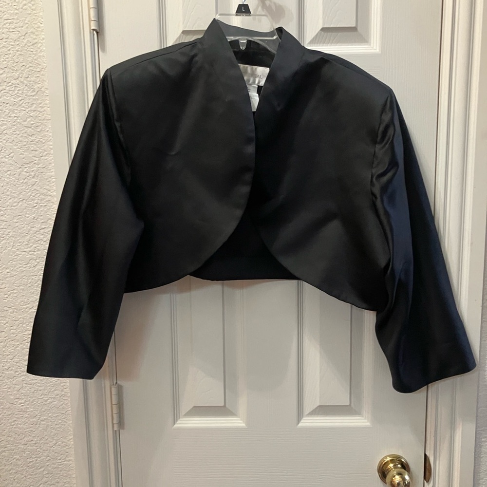 David's Bridal Black Satin Jacket